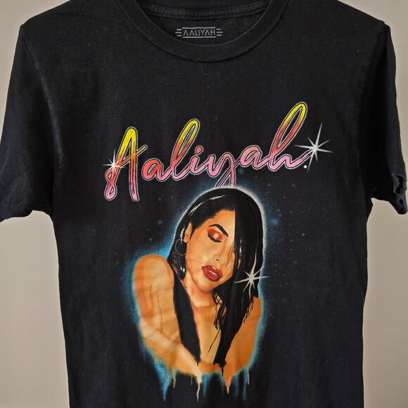 AALIYAH WOMENS  TLC BAND TEES - Picture 1 of 3